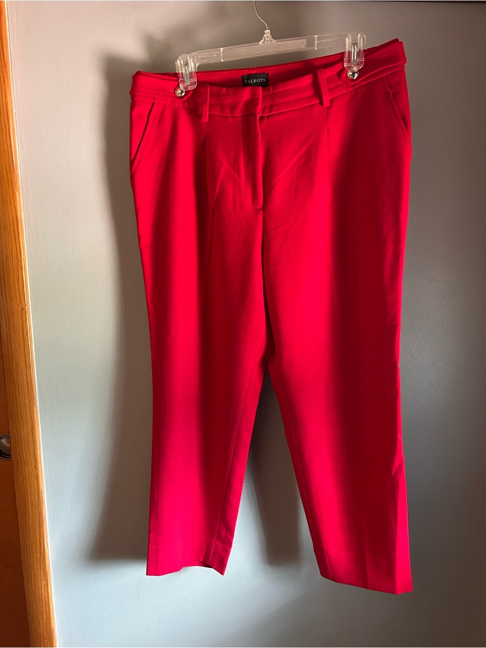 Talbots Bright Red Cropped Tailored Pants